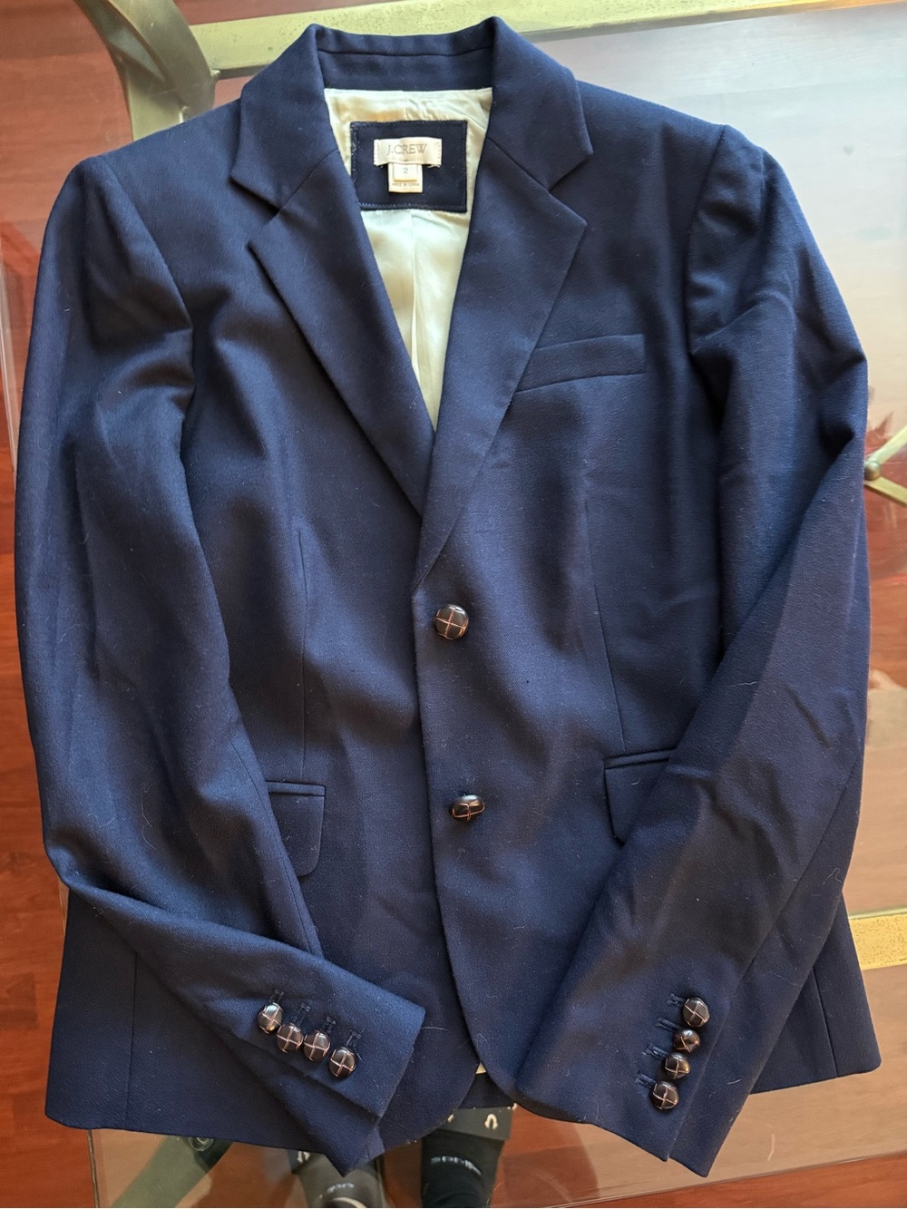 J. Crew Navy Women's Blazer - Two-Button Notch Lapel